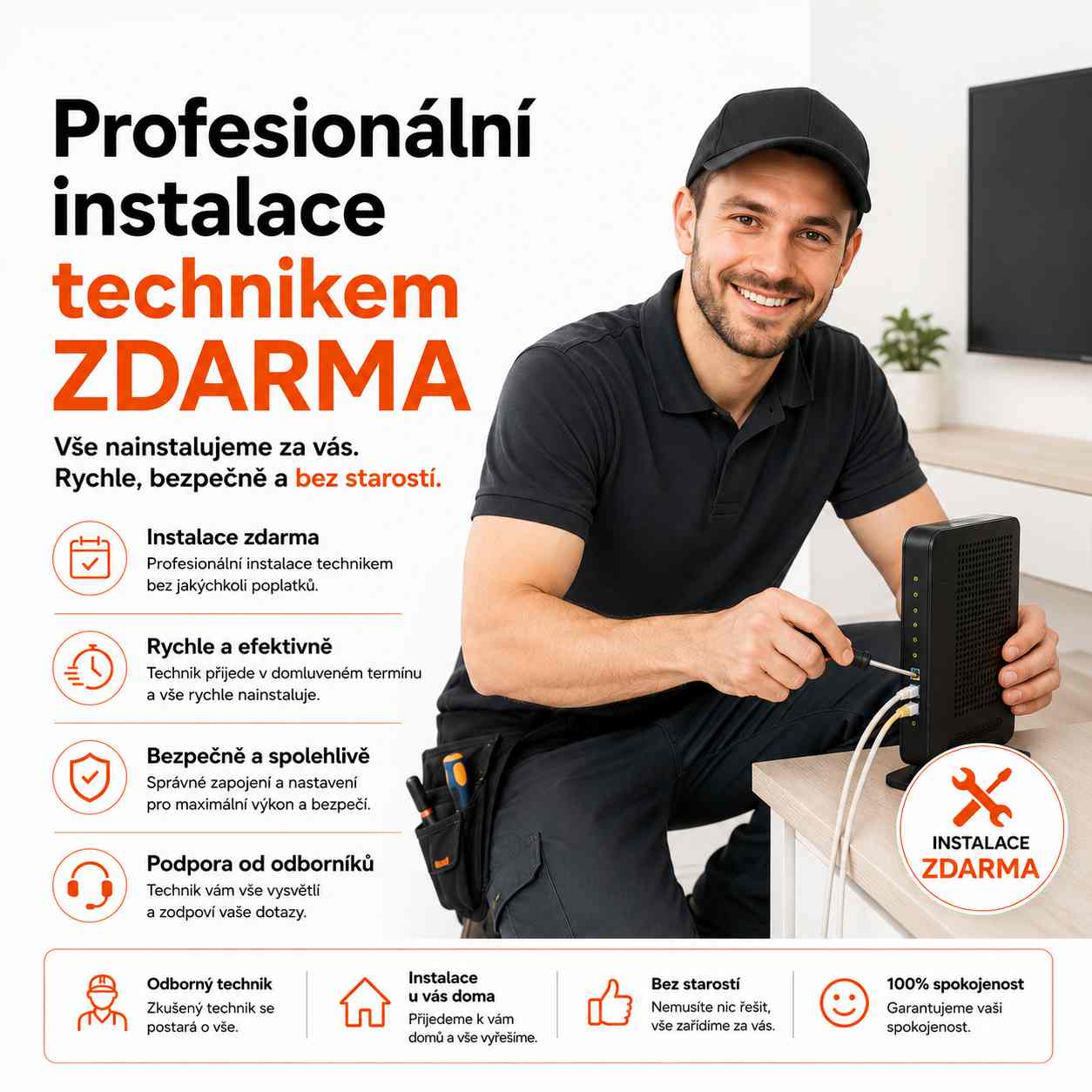 Profesionální instalace technikem ZDARMA